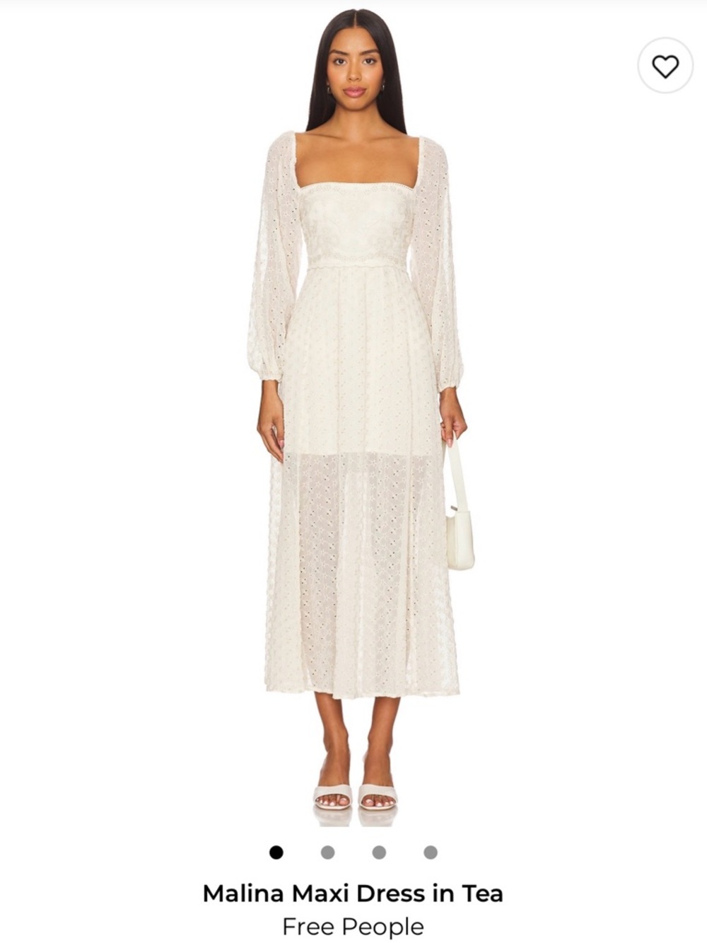 Free People Malina Maxi Dress in Tea - White Eyelet
